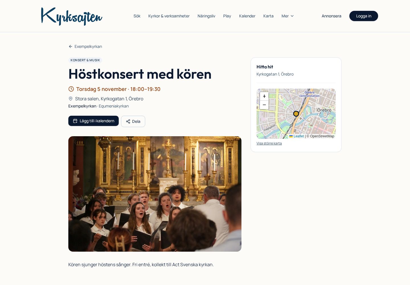 En egen sida för varje samling