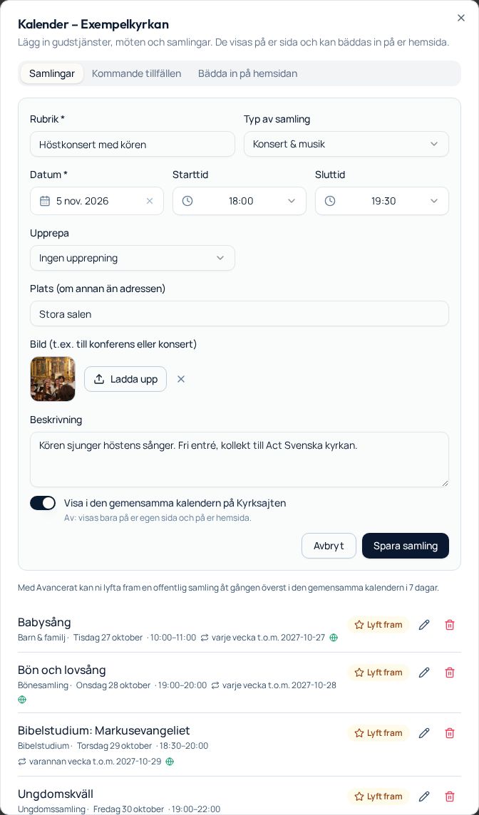 Lägg in en samling på under en minut