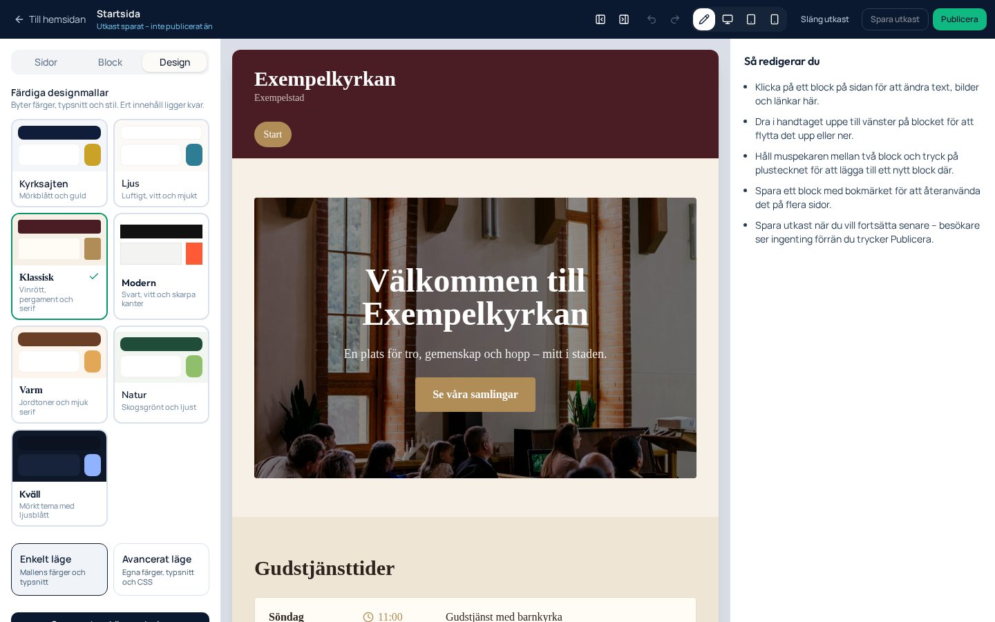 Färdiga designmallar